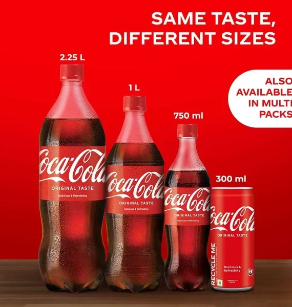 COCA-COLA ORIGINAL TASTE SOFT DRINK PET BOTTLE, 2.25 L